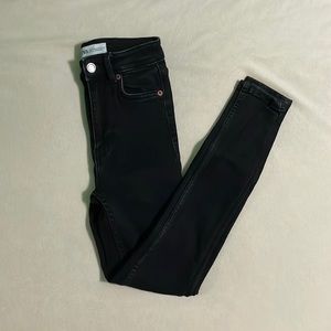 Zara High Waist Super Skinny Stretchy Black Denim Jeans Size 2